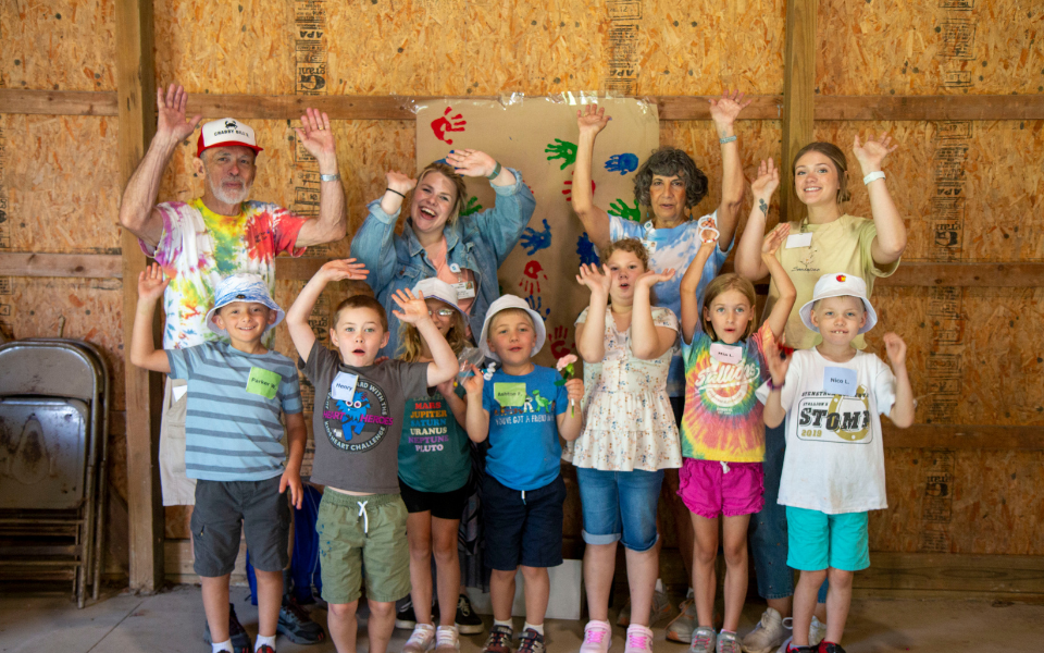 Kids cheering