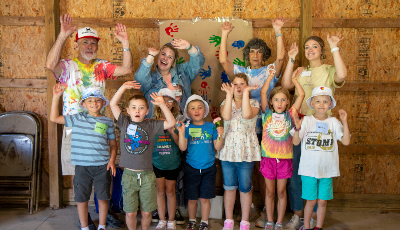 Kids cheering