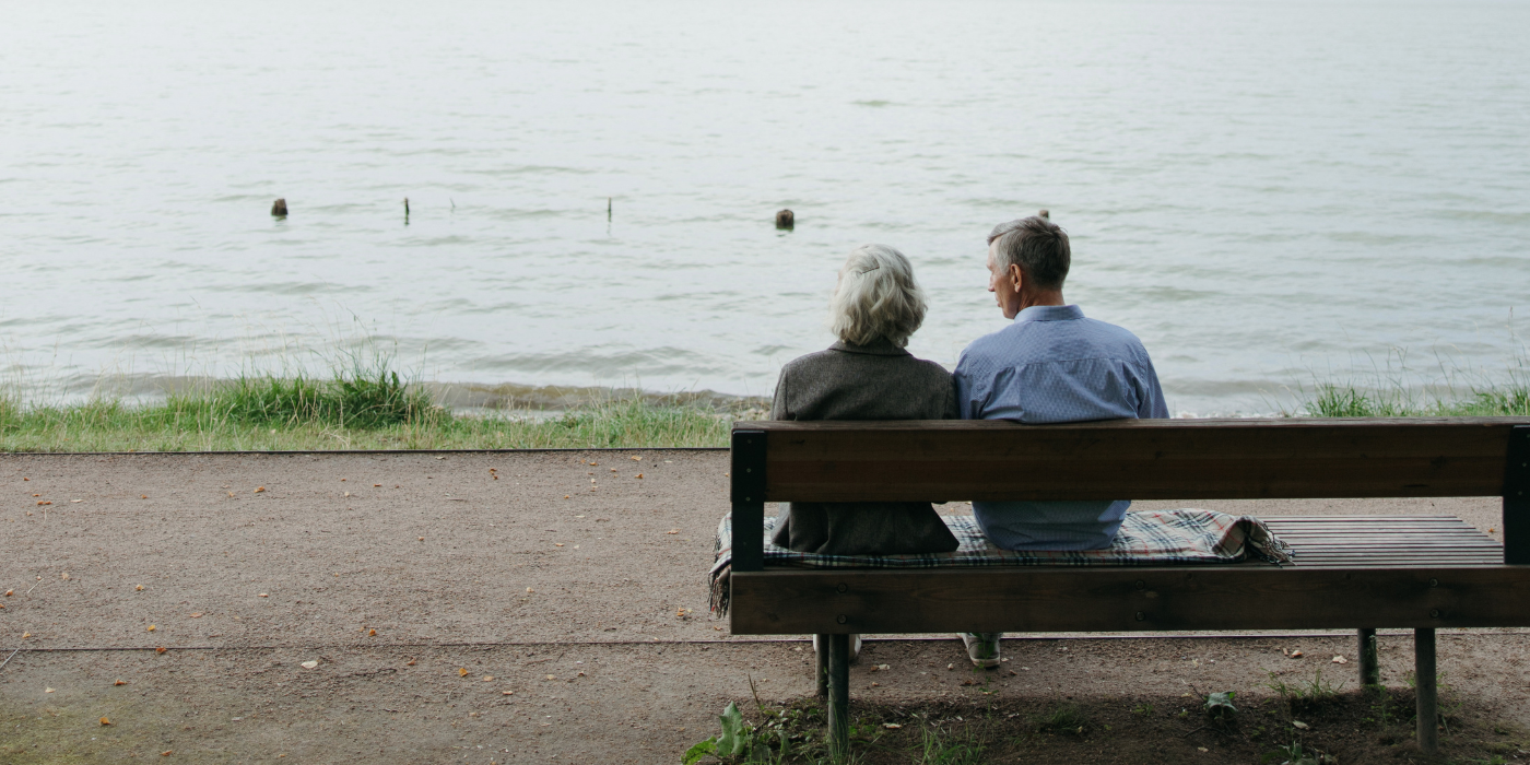 Couple looking at lake